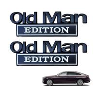 2PC Old Man Edition 3D Emblems, Car Badges Emblem, 3D Metal Emblem Decal Car Nameplate Sticker for Old Man, Sticker Badge Decoration Decal, Truck Emblems for Cars Side Rear Tailgate Bumper (D)