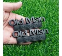 2pc Old Man Edition 3D Metal Emblem Fender Rear Tailgate Bumper Badge Nameplate Sticker Decal for Car Truck (All Black)