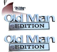 2pc Old Man Edition Car Emblem,3D Metal Sticker Badge,Funny Edition Nameplate Decal for Side Rear Tailgate Bumper,Car Waterproof Rustproof Adhesive,Easy to Apply, for Cars Truck Side (A)