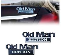 2pc Old Man Edition Car Emblem,3D Metal Sticker Badge,Funny Edition Nameplate Decal for Side Rear Tailgate Bumper,Car Waterproof Rustproof Adhesive,Easy to Apply, for Cars Truck Side (D)