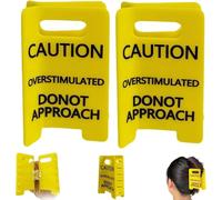 2Pc Overstimulated Caution Hair Clips | 3.94 in Sign Claw Clips | Funny Yellow Warning Hairs Claw Clip Women for Thick Fine Hair | Do Not Approach Ponytail Clip Hairs Accessories for Women