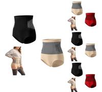 2PC Pauraju Womens Fat Burning Knickers High Waist Shapewear Shorts 4-in-1 Tummy Control Short Solid Plus Size Slimming Knicker Ladies Running Shorts Weight Loss Pants 3D Yoga Seamless Short M-XXL