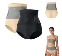 2PC Pauraju Womens Fat Burning Pants 4-In-1 Micro-Particle Sculpting Shorts High Waisted Thermogenic Micro Shorts Tummy Control Shapewear Seamless Yoga Pants Butt Lifting Leggings Soft Comfy Briefs