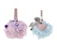 2pc Pe Bath Loofah Cartoon Body Scrubber for Shower and Bath