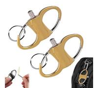 2PC Permanent Match Infinity Lighter with Keychain, 2025 New The Forever Lighter, Emergency Fire Starter Striker Set, Metal Keychain Unlimited Waterproof Stick (Gold)