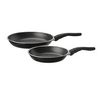 2pc Piece Frying Pan Set Lightweight Non-Stick Fry for Gas & Electric Hob Cool Touch Handle Kitchen Aluminium Cookware Cook Size: 20cm & 25cm Diameter