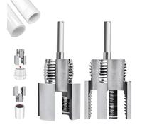 2PC Pipe Thread Cutting Tool, Integrated Internal & External Pipe Threading Tool, 1/2'' 3/4'' 1'' Dies, Dual-Function Pipe Thread Cutting Tool,Electric Drill Compatible PVC Pipe Threader Kit