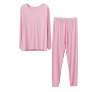 2PC Pjs for Women Sets UK Plus Size Top & Bottom Set Winter Warm Plus Velvet Thickened AB Surface Wool Self Heating Thermal Underwear Thin Cotton Long Sleeve Seamless Base Set Daily Essentials Sales
