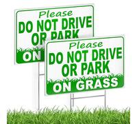 2PC Please Do Not Drive or Park Sign - 8x12 inches DS Coroplast No Parking on Grass Sign