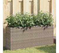 vidaXL Garden Planter with 2 Pots Flower Pot Planter Pot Black Poly Rattan