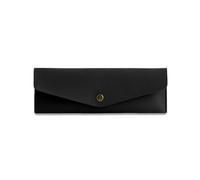 2pc portable makeup brush storage foreskin leather simple personalized miscellaneous glasses storage bag, Black, One size