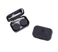 2pc Portable Travel Contact Lens Case with Mirror Care Kit Matte Solid Color Minimalist Storage Box Eye Organizer(Dark Grey)