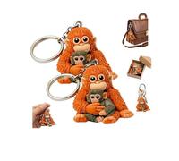 2pc Protect PunchThe Monkey Keychain,Cute Monkey Holding PlushToy Hanging Keychain,Punch MonkeyKeychain Team Punch Plush Key chain Decoration for Backpack Purse Car Keys