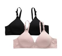 2PC Push Up Bras for Women Multipack Comfortable Seamless Wireless Bra Skin-Friendly High Support Non-Slip Bralette Silky Plus Size Underwear Adjustable Thin Straps Bosom Everyday Wear
