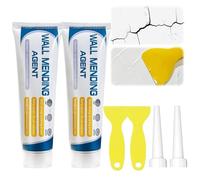 2PC Quick Drying Wall Repair Cream, Wall Filler Repair Kit, Filler for Walls, Wall Filler Ready Mixed For Holes, Wall Spackle Polyfiller Kit with Drywall Repair Patch, Nozzle Extender, Scraper