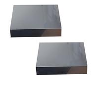2pc Reflective Floating Shelf 30 x 23cm High Gloss Wall Decoration for Bedroom Kitchen No-Show Bracket [Grey]