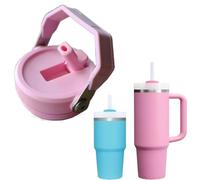 2PC Replacement 20oz and 30oz Leak Proof Tumbler Lid With Straw - Fit For Stanley Adventure Quencher H2.0 30oz, 20oz With Handler and 20oz Without Handle Tumbler (Sakura, 20OZ AND 30OZ)