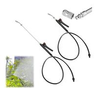 2pc Replacement Sprayer Wand,29" Stainless Steel SprayerWand w/Adjustable Nozzle,Universal Sprayer WandReplacement,Retractable ReplacementSprayer Wand with PVC Replacement Hose & Shut Off Valve