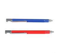 2PC Roller Ball Pen Set with Measuring Capabilities, Includes Level and Ruler for Writing and Measurement (red blue)