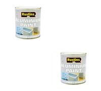 2pc Rustins Aluminium Paint 250ml - Durable Metal Finish - Pack of 2 - ALPTW250