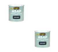 2pc Rustins ASAP Paint 1 Litre - Grey Colour - Pack of 2 - Does Not Apply