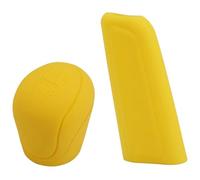 2Pc/Set Car Auto Manual Silicone Shift Gear Head Knob Cover Handbrake Hand Brake Covers Sleeve Case Skin Protector Styling Accessories Gear Shift Knob(Yellow)