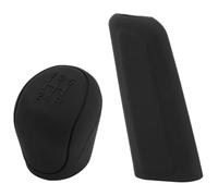 2Pc/Set Car Auto Manual Silicone Shift Gear Head Knob Cover Handbrake Hand Brake Covers Sleeve Case Skin Protector Styling Accessories Gear Shift Knob(Black)