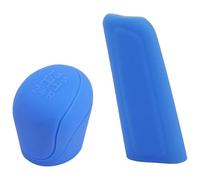 2Pc/Set Car Auto Manual Silicone Shift Gear Head Knob Cover Handbrake Hand Brake Covers Sleeve Case Skin Protector Styling Accessories Gear Shift Knob(Blue)