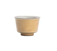2pc/Set Coarse Pottery Master Cup Japanese Coral Red Teacup Single Mugs Tea Bowl Master Cups Kungfu Tea Services 40ml(Yellow)