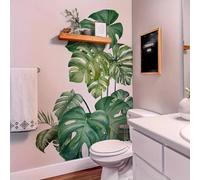2pc Set Large Size Green Plant Wall Decal Sticker for Home Decoration Monster Leaf Design Easy to Apply and Remove Home Wall Art