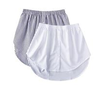 2PC Shirt Extenders for Women UK Fashion Girl Adjustable Layered Fake Top Lower Sweep Shirt Half Length Mini Skirt for Women Girls Size S-5XL