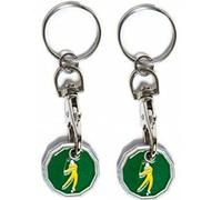 2pc Shopping Trolley Token Key Ring Set Shopping Trolley Tokens Keyrings New Pound UK Trolly Shopping Coin Trolley Tokens for Supermarket Cart Trolley Key Present for Golfers Key rings Gift for Him