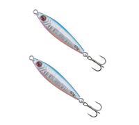 2pc Silver Fishing Lure Spinner Cod Bass Wrasse Pollock Heavy Sandeel Metal Sea Trout Jig Pike Boat Trawler Beach Casting Long Cast Super Sprat Hard Crank Blue Shiny Minnow Spoon Holographic Saltwater