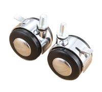 2pc Sliding Wheel Swivel Casters Furniture Plate Roller Trolley Sofa Chair Foot Hold Brake(No brake 2inch M8)