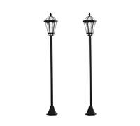 Outsunny 2 PCS 1.3M Garden Solar Lamp Post Lights Solar Powered LED Lantern Patio Pathway Walkway Outdoor Water-Resist Auto Switch 6 Hours Black