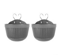 2PC Space Saving Wall Flower Pots Create a Vertical Garden in Your Home (Gray)