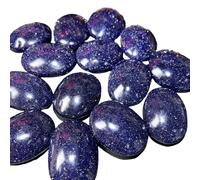 2pc Sparking Blue Sandstone Palm Freeform Shining Like Star Under Strong Light