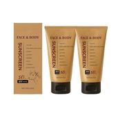 2PC Spf 50 Tallow Sunscreen, 85g Deep Moisturising Face And Body Sunscreen, Long-lasting UV Protection Tallow Cream For Sensitive Skin, Sun Shield Cream For Women Men Fast-Absorbing