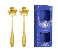 2PC- stainless steel cherry blossom rose coffee spoon household fresh and exquisite personality-cherry blossom spoon [blue box]