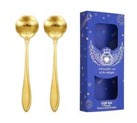 2PC- stainless steel cherry blossom rose coffee spoon household fresh and exquisite personality-rose spoon [blue box]