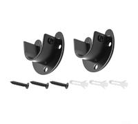2Pc Stainless Steel Closet Rod Flange U-Shape Bracket for Wardrobe Pole Support 25mm 32mm(25mm)