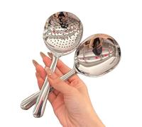 2PC- stainless steel common spoon household big head simple and practical-steel colander