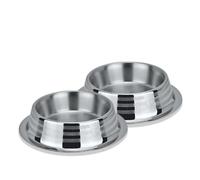 2Pc Stainless Steel Dog Bowls, Cat Water Bowl Set, Anti Skid, No Tip, 450ml | 8 Inch Diameter, Stylish & Durable Design, No Noise Feeding, Dishwasher Safe, Long-Lasting Silicon Bonded Base, Versatile Use