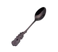 2PC- stainless steel golden rose spoon is fresh, exquisite and practical for home use-cool and black