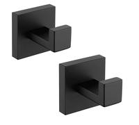 2PC Stainless Steel Towel Hooks - Matte Black