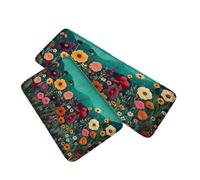 2pc Summer Fresh Floral Pattern Kitchen Door Mat for Hallway, Kitchen