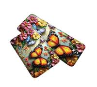 2pc Summer Fresh Floral Pattern Kitchen Door Mat for Hallway, Kitchen