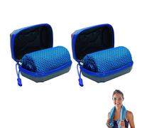 2PC Sunny Bee Cooling Towels for Hot Weather, Cool Towel (Dark Blue)