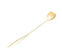 2PC- titanium long-handled cherry blossom spoon is fresh and practical for home use-long-handled heart-shaped gold