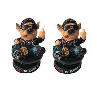 2Pc Too Old To Care Dashboard Bobblehead, Car Bobble Head, Bulldog Bobblehead, Funny Nodding Dog Ornament for Car Dashboard, Novelty Spring Wobble Head Figure, Cool Personality Vehicle Interior Decor